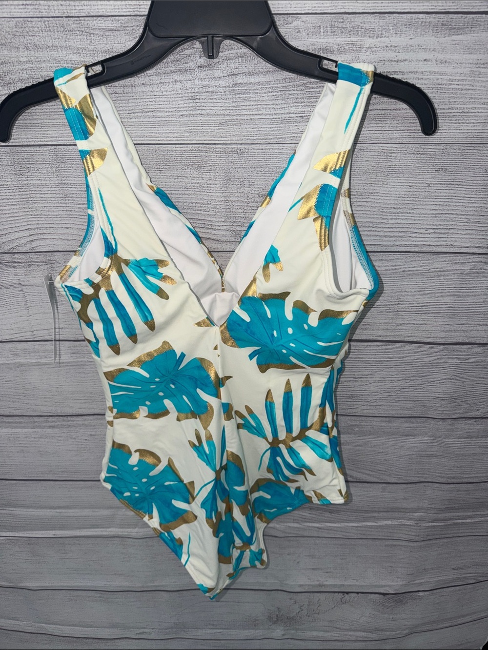 VENUS Turquoise, Gold & Cream One-Piece Swimsuit - Picture 3 of 9